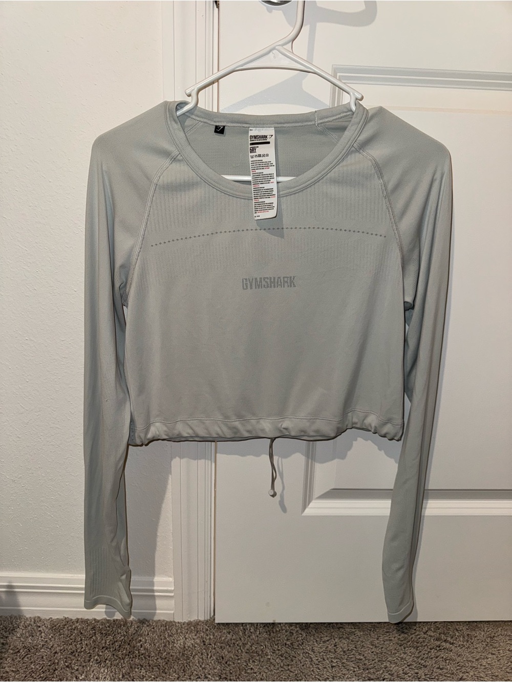 Gymshark Women's Long Sleeve Cropped Top in Light Gray